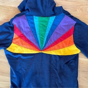 Super RARE XL Aviator Nation Sunburst Zip Up Hoodie Sweatshirt Colorful Rainbow
